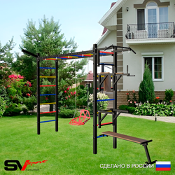 Уличная шведская стенка Sv Sport рукоход У5431 (Турник/Брусья/Стойка/Скамья/Со спинкой/Кронш бокс)