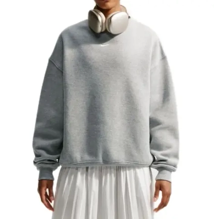 Женская теннисная куртка Nike Studio Fleece Medium Weight Oversized Crew - dark grey heather/sail