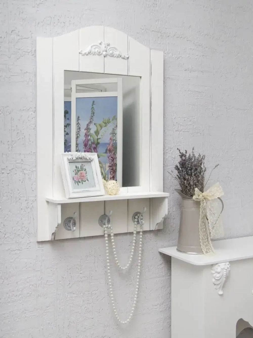 Зеркало настенное с полкой "Прованс"