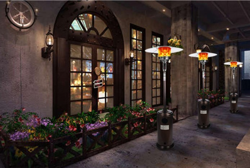 Уличный газовый инфракрасный обогреватель с комплектом для подключения «ГРИБОК» цвет: Коричневый