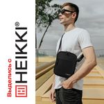 Сумка на плечо HEIKKI COMPACT (ХЕЙКИ), два кармана, черная, 22х17х6 см, 272630