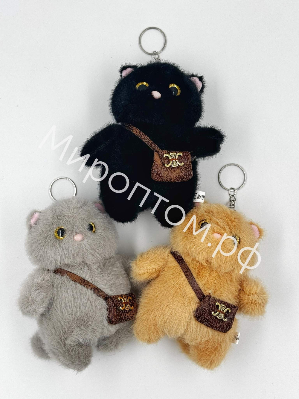 Брелок игрушка Котик с сумочкой оптом