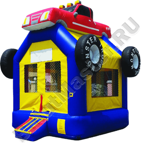 Детский надувной батут "Гараж" с крышей