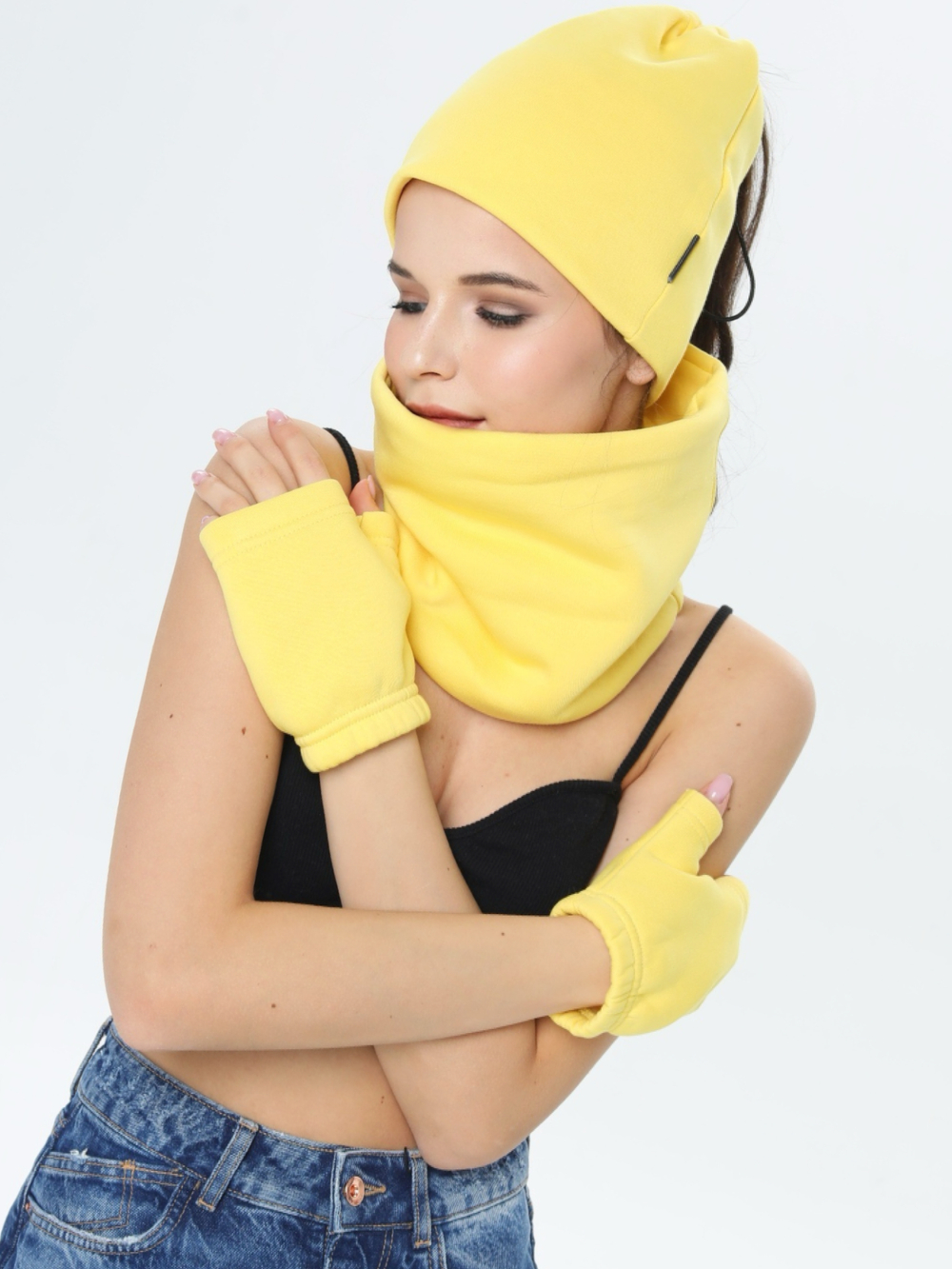 Митенки женские из футера с начесом