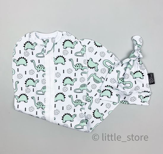 Пеленальный кокон и шапочка Динозавры