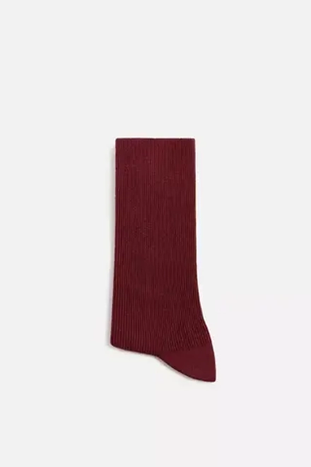 ZARA НОСКИ В РУБЧИК, ГРАНАТОВЫЙ