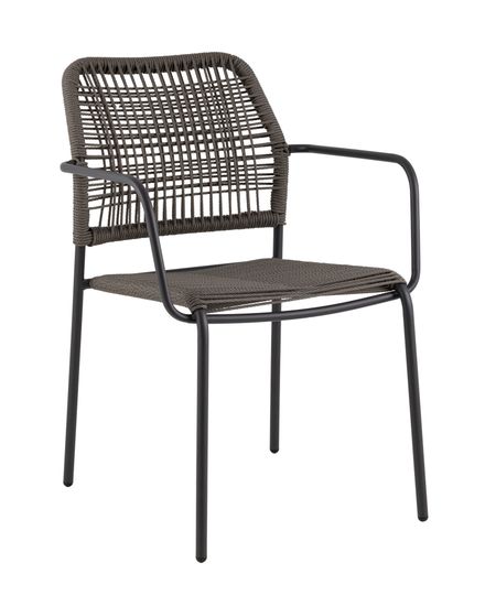 Стул уличный Vivi темно-серый из металла и шнура