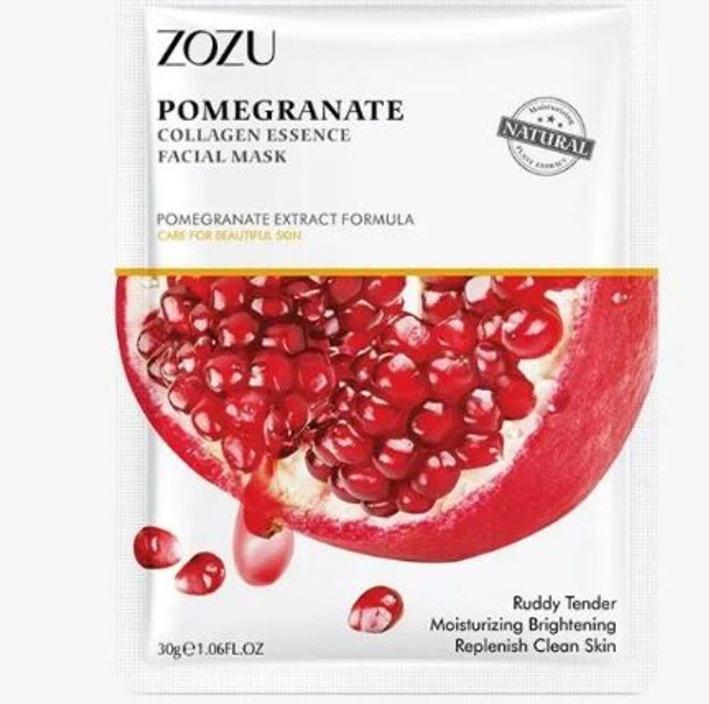 Маска салфетка с гранатом и коллагеном Zozu