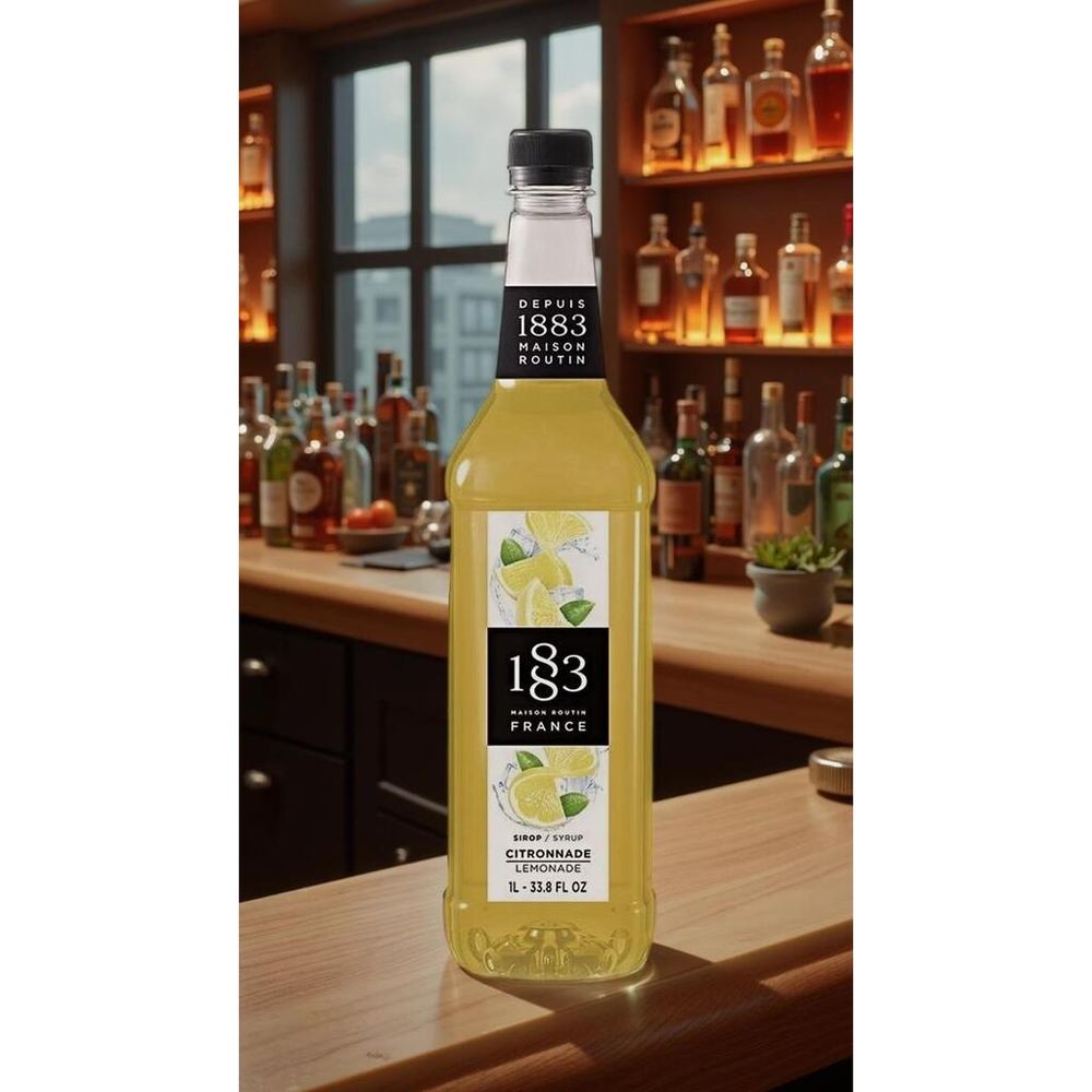Сироп Лимонный для лимонада 1л бутылка прозрачный пластик 1883 Maison Routin NEW