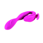 Перезаряжаемый вибромассажер с клиторальной стимуляцией - 21 см. (Цвет: фиолетовый)