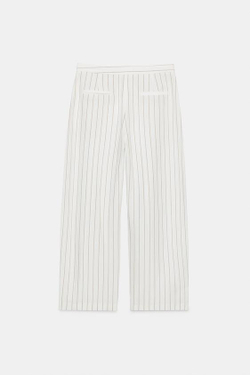 ZARA БРЮКИ-ПАРЕО В ПОЛОСКУ ИЗ СМЕСОВОГО ЛЬНА — ZW COLLECTION, ПОЛОСКИ