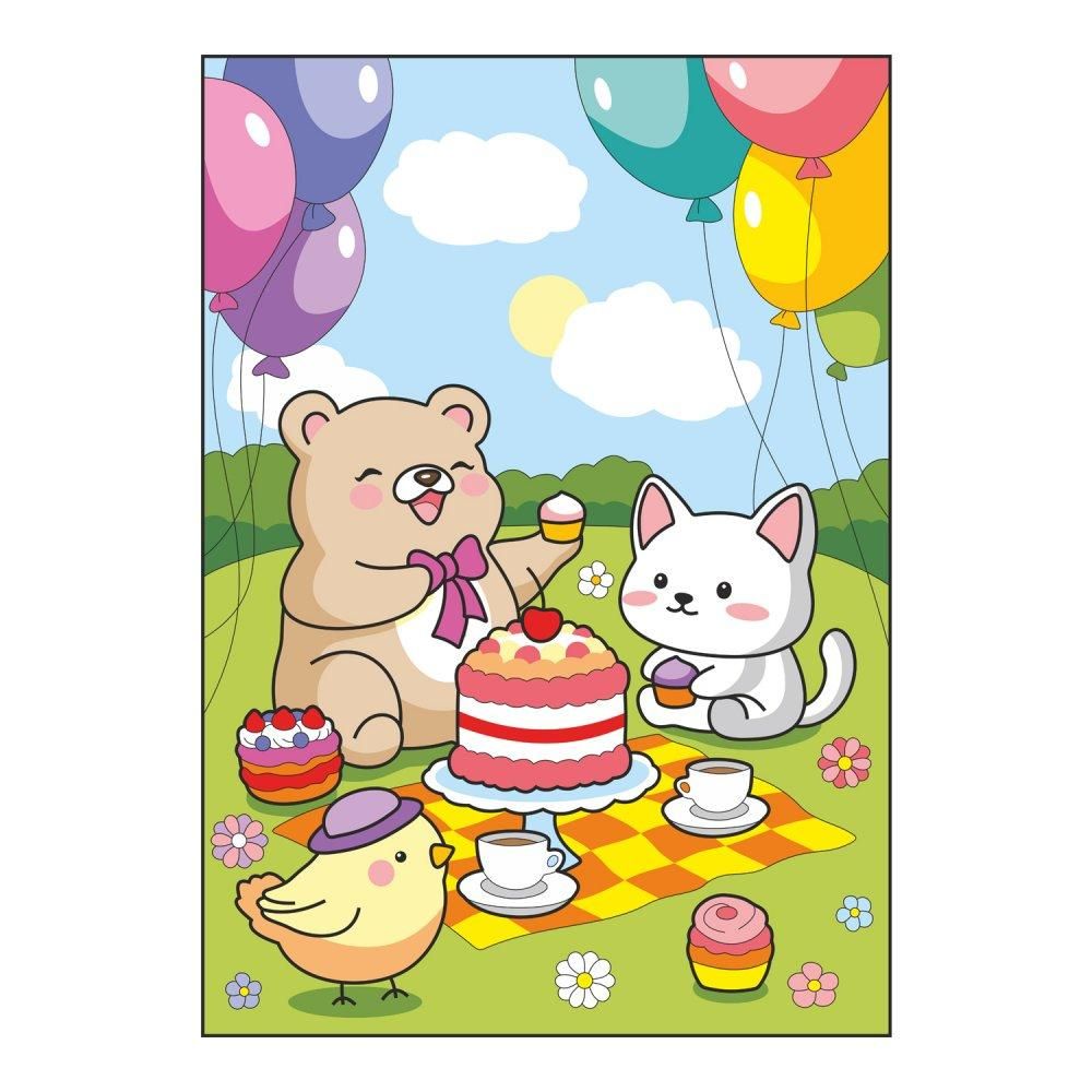 Картина по номерам для малышей на картоне 20х30 "Праздничный пикник" (Lori)