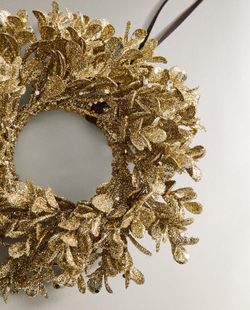 ZARA HOME БЛЕСТЯЩЕЕ НОВОГОДНЕЕ УКРАШЕНИЕ «ВЕНОК», ЗОЛОТИСТЫЙ