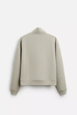 ZARA ТОЛСТОВКА КОМФОРТНОЙ ПОСАДКИ ИЗ ВЫСОКОТЕХНОЛОГИЧНОЙ ТКАНИ, СЕРЫЙ