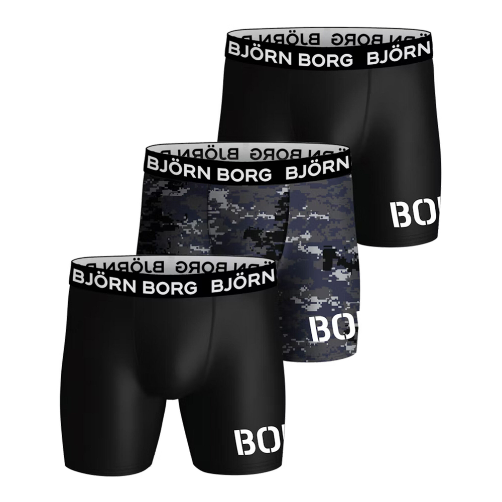 Björn Borg Performance Boxer Shorts 3 Pack Men - Black, White