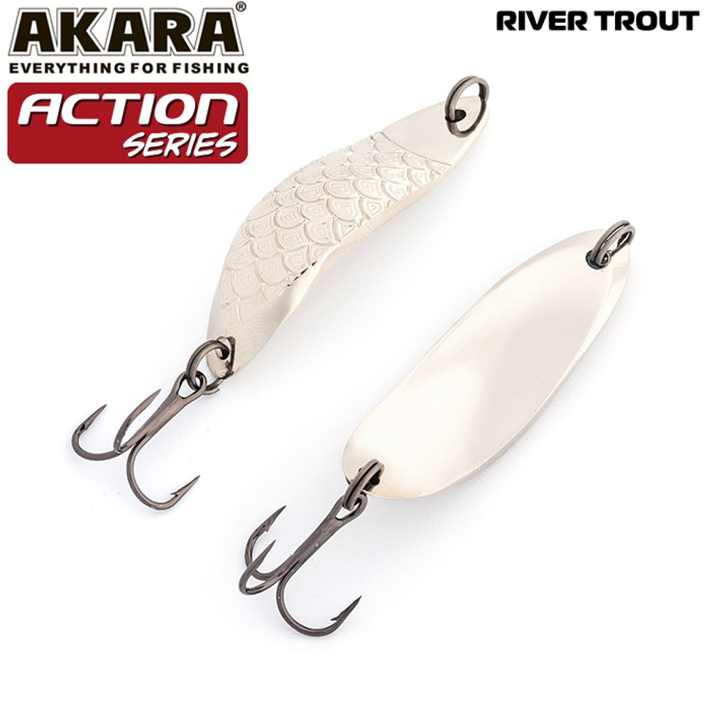 Блесна колебалка Akara Action Series River Trout 60 18 гр. 5/8 oz. Sil