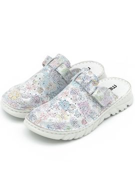 03 | "Duki" |Женские медицинские сабо натуральная кожа (цветок)