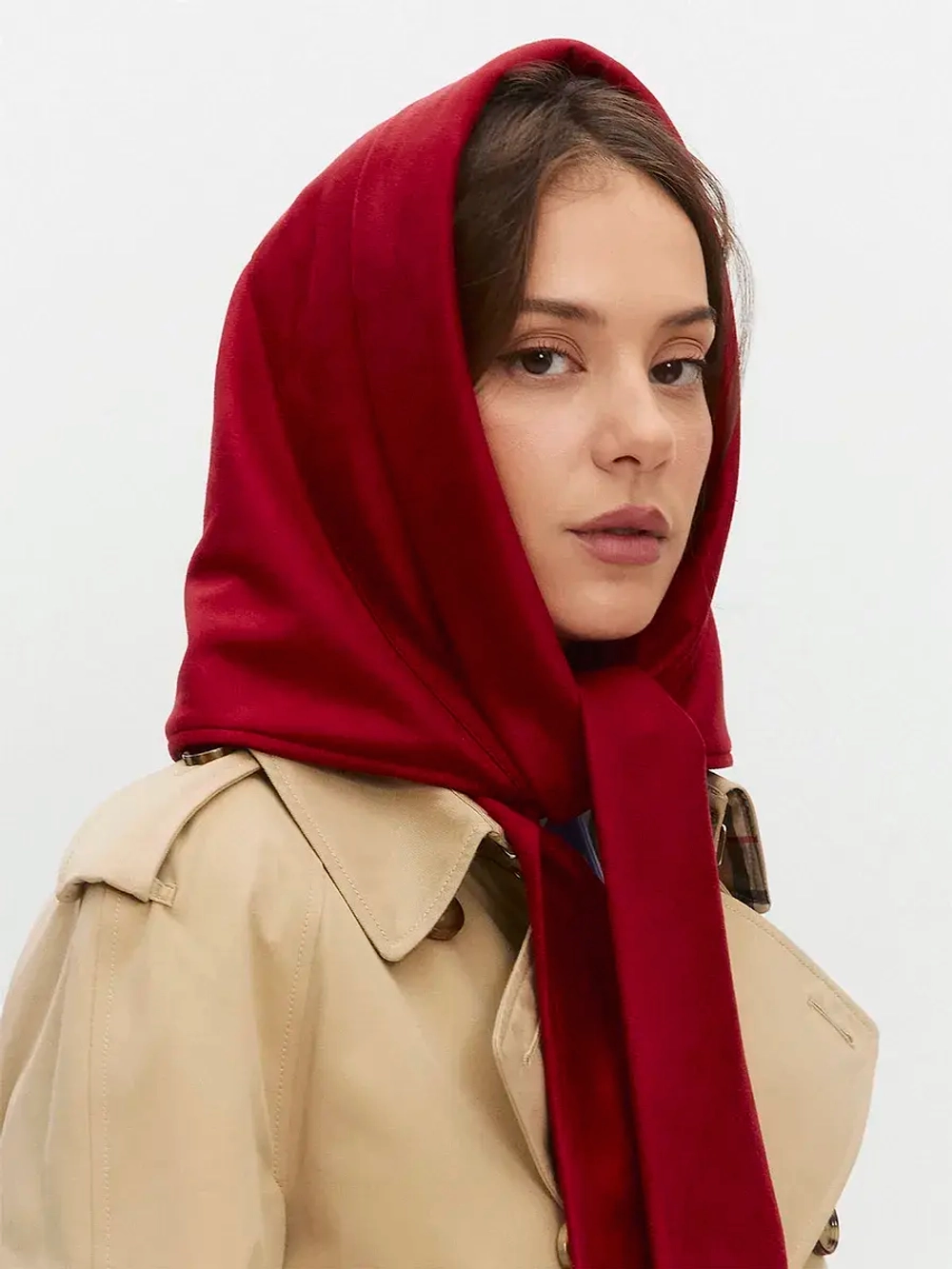 Косынка плотная замшевая