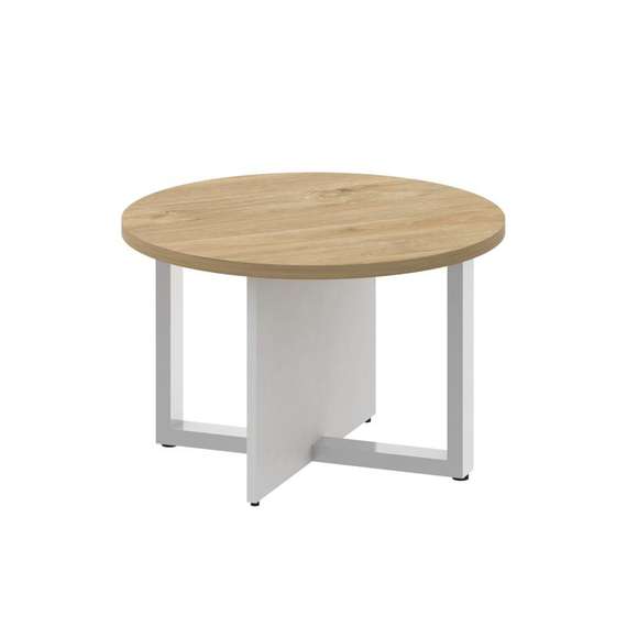 Shift Стол журнальный, круглый SK.SG-KR-70 Тиквуд Светлый/Белый Бриллиант 700*700*450