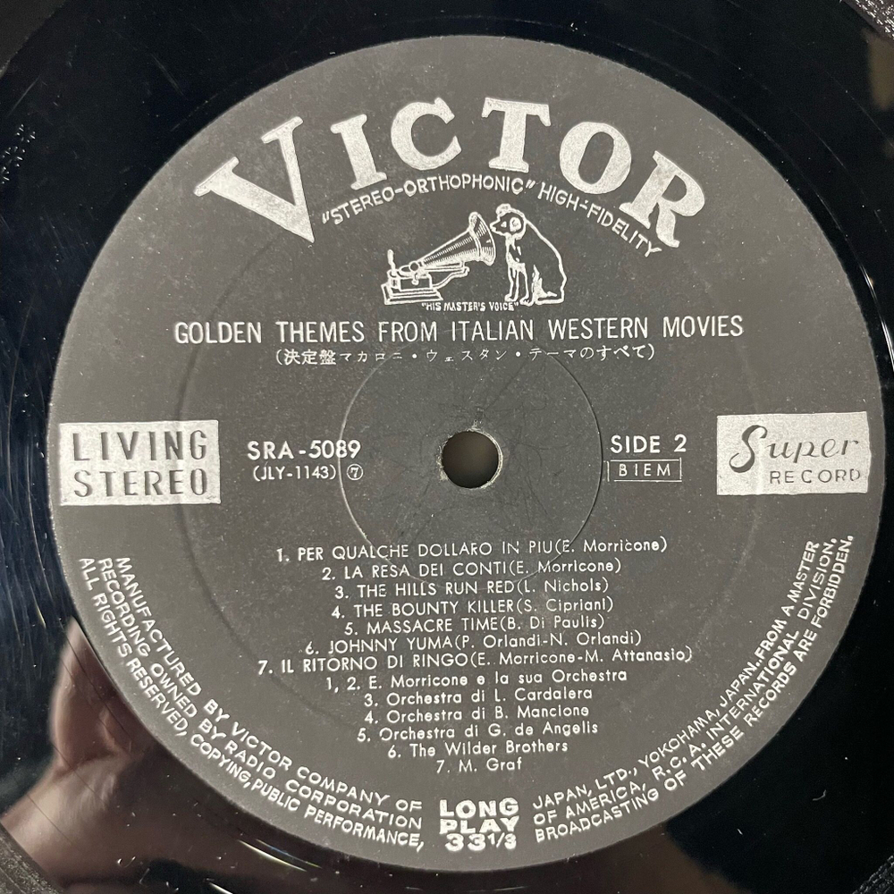 Винтажная виниловая пластинка LP Golden Themes From Italian Western Movies Музыка Из Вестернов За Пригоршню Долларов (Japan 1968) (Obi)