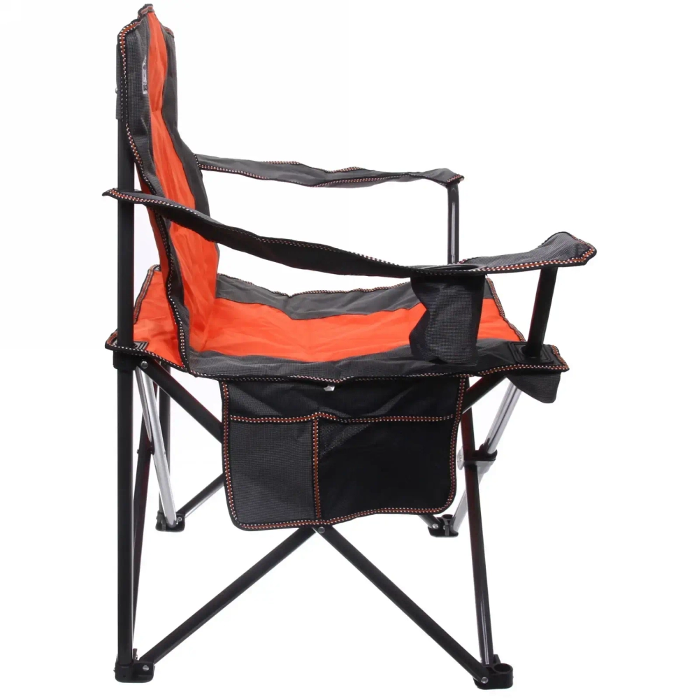 Кресло складное с подлокотниками до 120кг Турист 62*63*95см серо-оранжерое