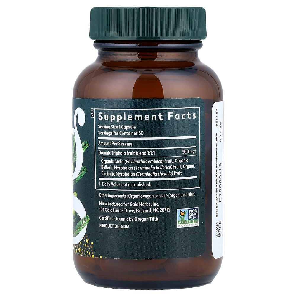 Gaia Herbs, плоды трифала, 60 веганских капсул
