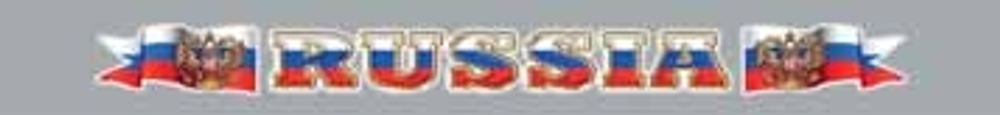 Наклейка лоб.стекла Светофильтр "RUSSIA №4" 16,5х130см, полноцветная, фон серый 04306