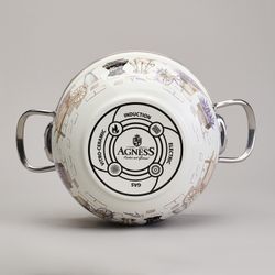 НАБОР КАСТРЮЛЬ ЭМАЛИРОВАННЫЙ, СЕРИЯ "LAVENDER CATS 6ПР. 2,0/2,8/3,8Л ДИА.18/20/22СМ