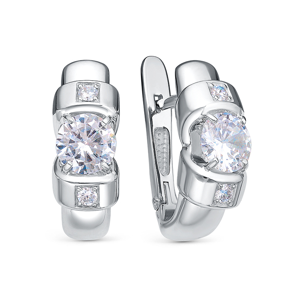 Серьги из серебра 925 пробы с Фианит