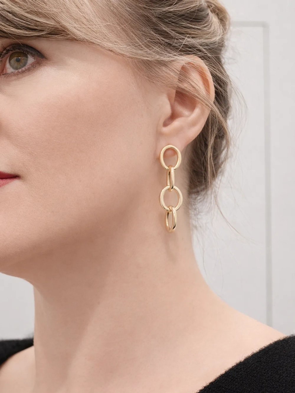 Серьги Oubi Yabi «Золотые звенья» Gold 14K