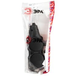 Колодка ЭРА KX-2e-B-IP44 каучуковая с заземлением 2 розетки 16A IP44 черная