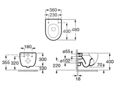 Унитаз подвесной Roca Meridian-N + сиденье быстросъемное микролифт, белый 7346248000/00079238