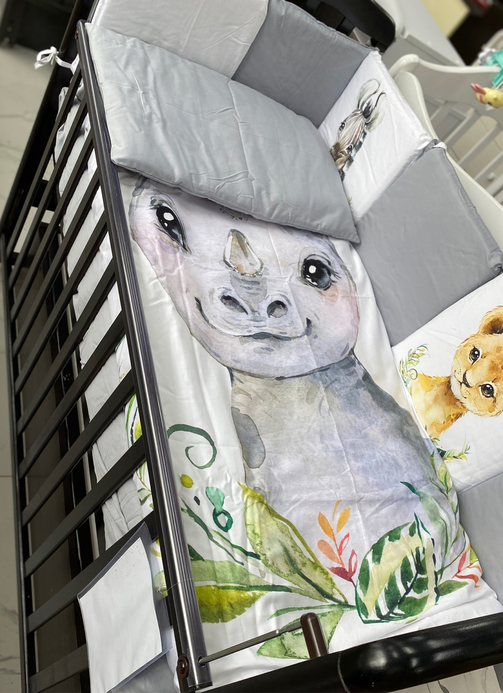 Комплект в кроватку 6-ти предметный (подушечки 17 предметов) "Детская история" Африка сатин