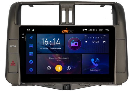 Магнитола для Toyota Land Cruiser Prado 150 2009-2013 (поддержка круг.обзора - опция) - AIROC 2K RI-1114 Android 12, QLed+2K, ТОП процессор, 8/128Гб, CarPlay, SIM-слот