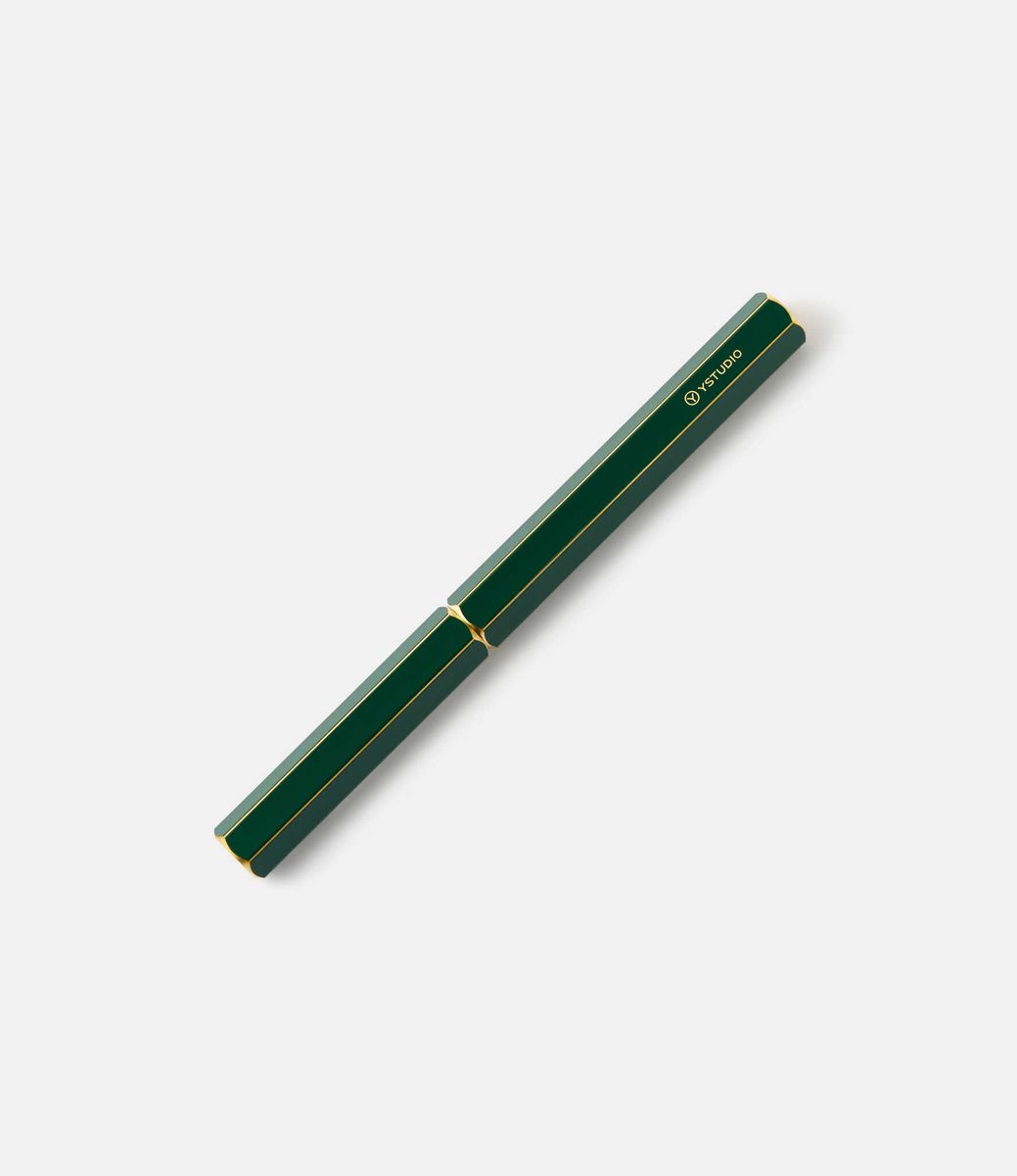 Ystudio Classic Revolve Fountain Pen Green — перьевая ручка из латуни–  купить в интернет-магазине, цена, заказ online