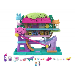 Polly Pocket - Animal Adventures - Набор домиков на дереве с 2 куклами и 4 животными HHJ06