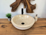 Раковина из мрамора Bowl Cream Dotted BM-65732 45х45х15 из натурального камня
