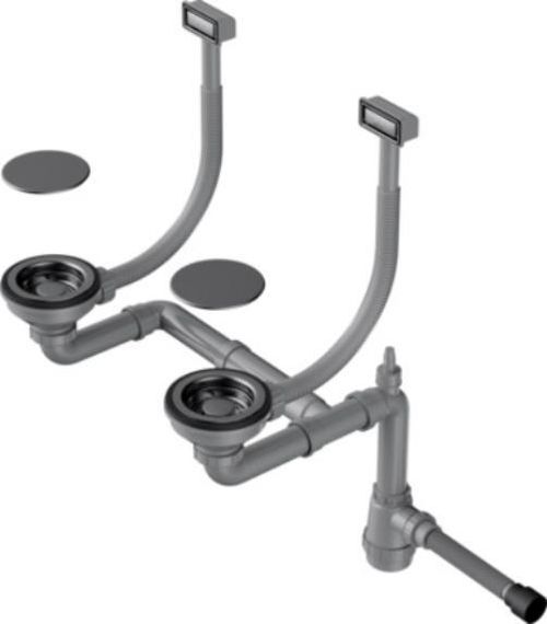 Арматура для двухчашевых моек с декоративными накладками WK-2C-GM(арт.4956498)