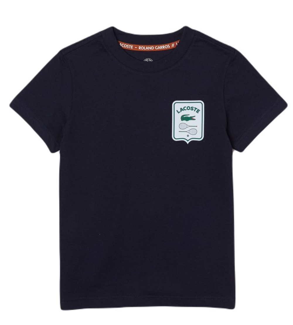 Футболка для мальчика теннисная Lacoste Sport Roland Garros Edition Badge T-shirt - navy blue