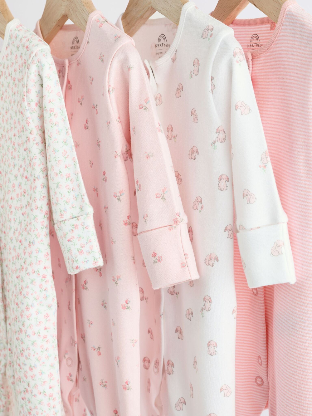 Комбинезон / Cлип для малышей Next K79-420, 4 шт., Молочный, Белый, Розовый