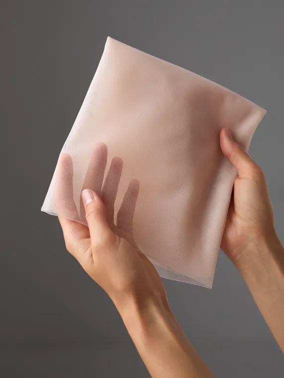 Бюстовая неэластичная сетка Lauma, арт.480, серебристый пион 168