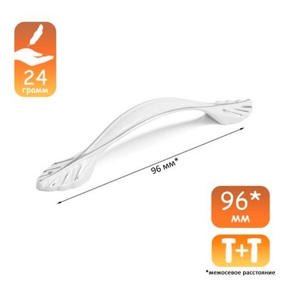 Ручка скоба CLASSIC 96мм цвет белый 9513569