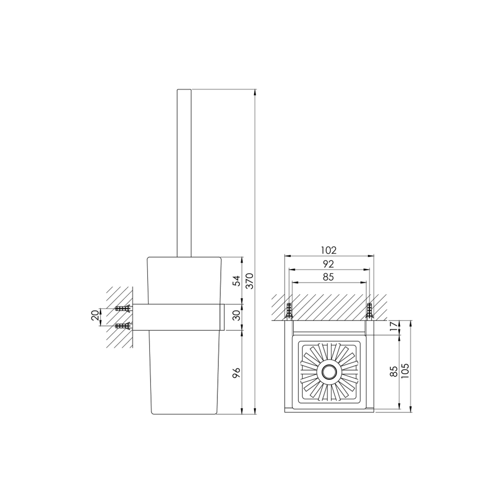 Steinberg Серия 460 Ершик, белое сатин. стекло, хром 460 2903