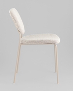 Стул обеденный Gigi серо-бежевый букле кремовые ножки