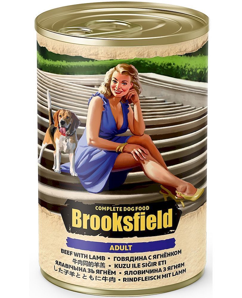 *BROOKSFIELD Adult Dog консервы для собак 400г Говядина с Ягнёнком и рисом(УЦЕНКА)