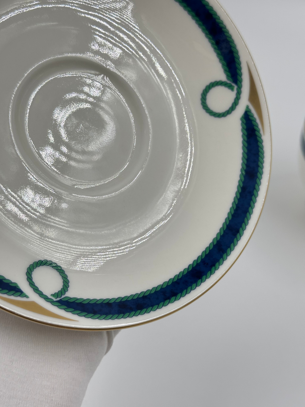 Чайная пара с сине-зелёной каймой Givenchy by Yamaka