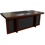 Стол руководителя с кожаными вставками ПРИНСТОН