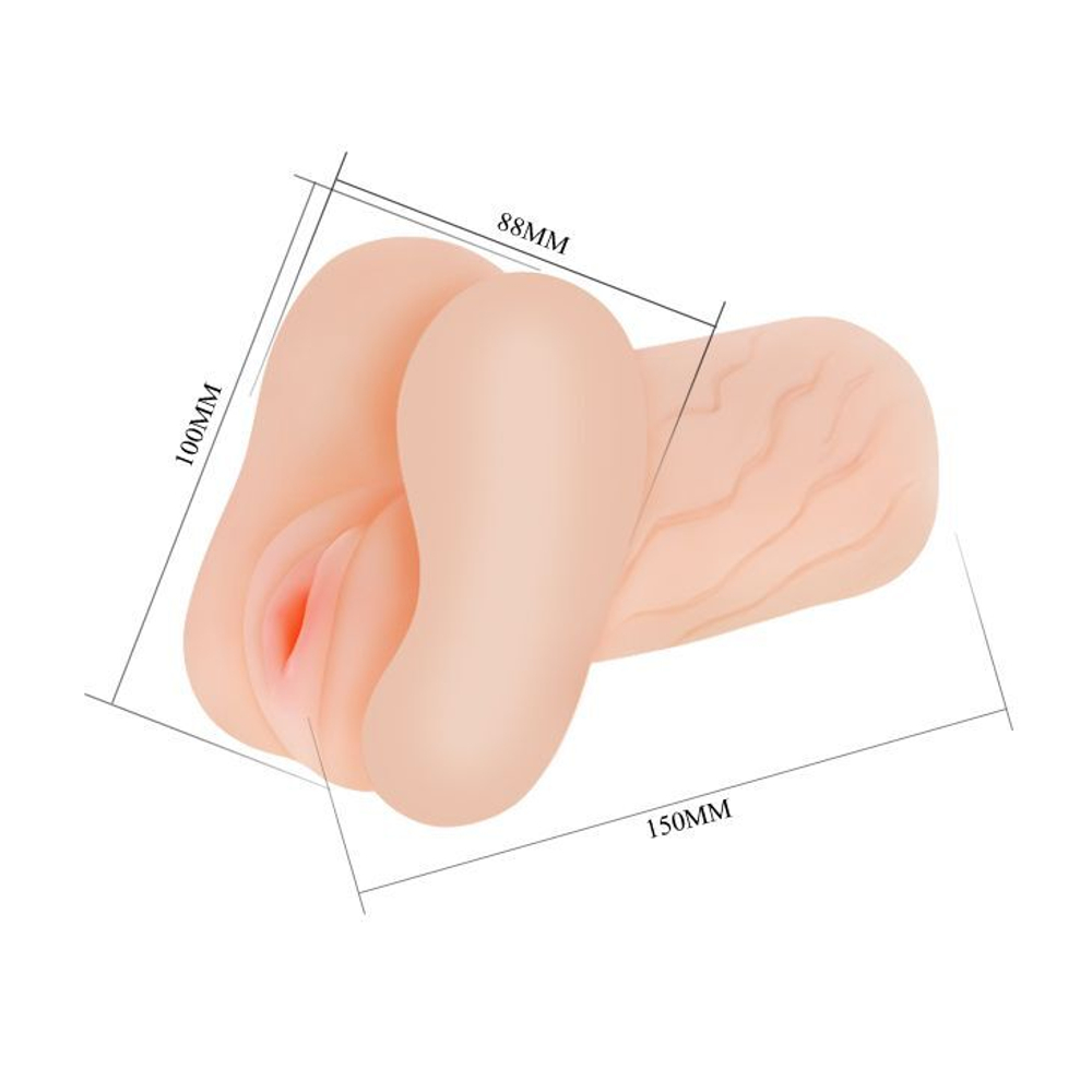 Телесный мастурбатор Jill - вагина и анус (Цвет: телесный)