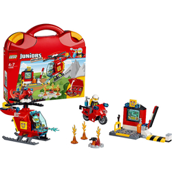 LEGO Juniors: Чемоданчик «Пожар» 10685 — Fire Fighting Corps Set Helicopter & Motorcycle — Лего Джуниорс Подростки