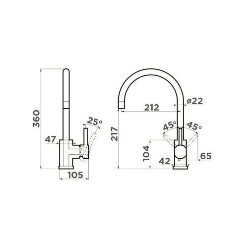 смеситель для кухни Omoikiri Wakayama-C латунь/хром